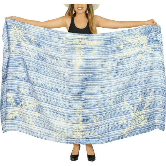 HAPPY BAY Women's Bikini Beach Swimwear Swim Cover up Wrap Skirt Bathing suit Summer Wraps Beachwear Sarong Coverups Swimsuits for Women One Size Denim, Tie Dye