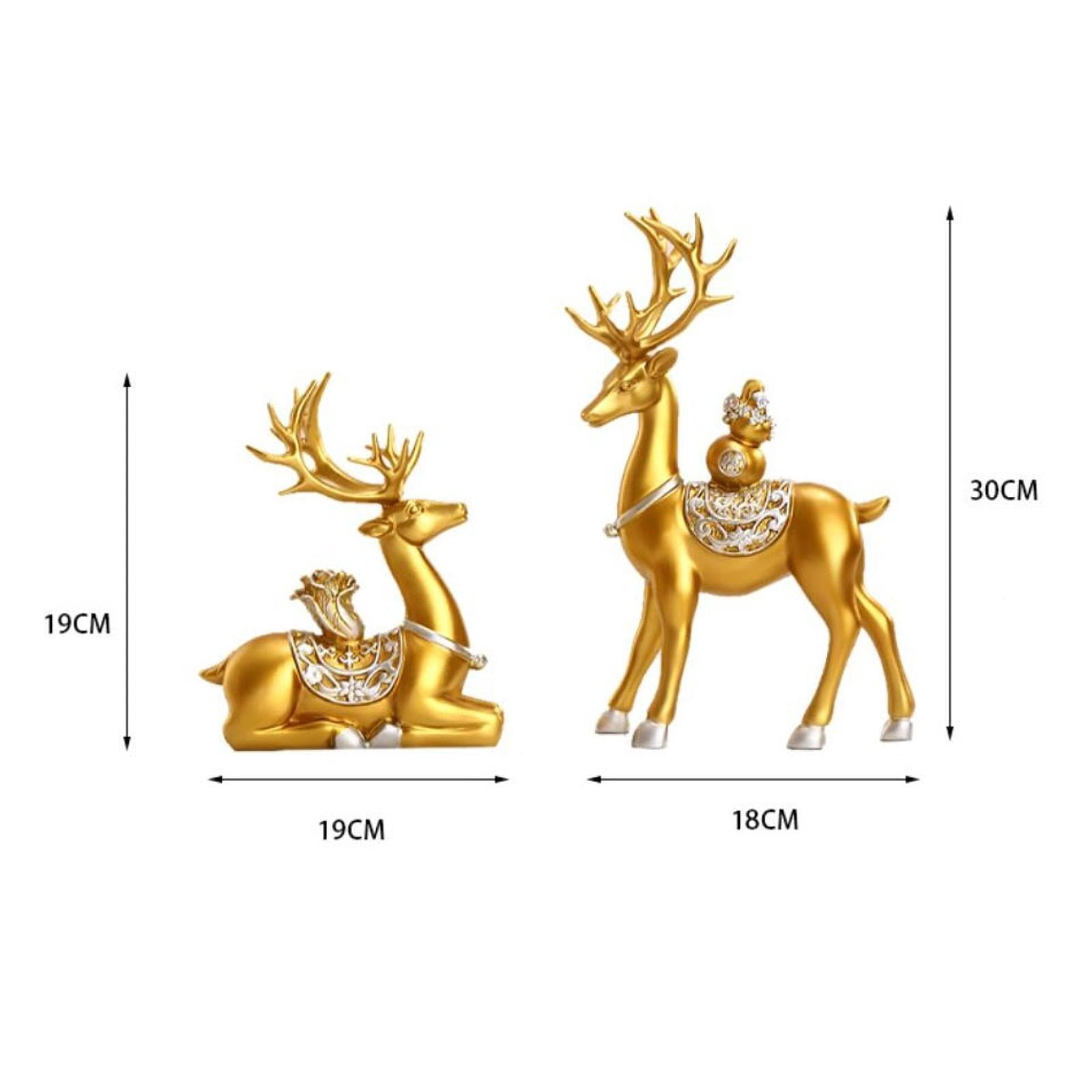 Fiocias Deer Paper Towel Holder Dispenser Non Slip Vertical Tissue Rack with Reindeer Sculptures Elk Collectible Desktop Ornaments Decorative Statues for Home
