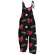 thumbnail image 1 of Gibobby Mono Corto Informal Mono con tirantes informal retro estampado del día de San Valentín para mujer(Negro， XXL), 1 of 3