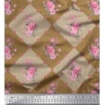 thumbnail image 1 of Soimoi Rayon Fabric Leaves, & Rose Floral Print Fabric by the Yard 42 Inch Wide, 1 of 1