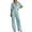 Light Blue, variant on Krdevn Womens V Neck Jumpsuit Batwing Sleeve Waist Cinched Wide Leg Casual Summer Romper,3XL