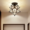 thumbnail image 4 of Black Diamond Pattern Five Point Star Ceiling Lamp For Hallway Corridor Flush Mount Crystal Style Easy Installation Decorative Lighting Compact Size Home Fixture, 4 of 5