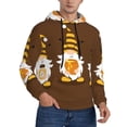 thumbnail image 2 of Balery Gnomes With Honey Pattern Mens Hoodie Kangaroo Pocket Hoodie Pullover Hooded Sweatshirt Ideal for Daily Wear Travel and Home-3X-Large, 2 of 7