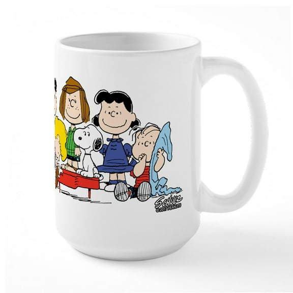 CafePress - Peanuts Gang Music Mugs - 15 oz Ceramic Large White Novelty Mug