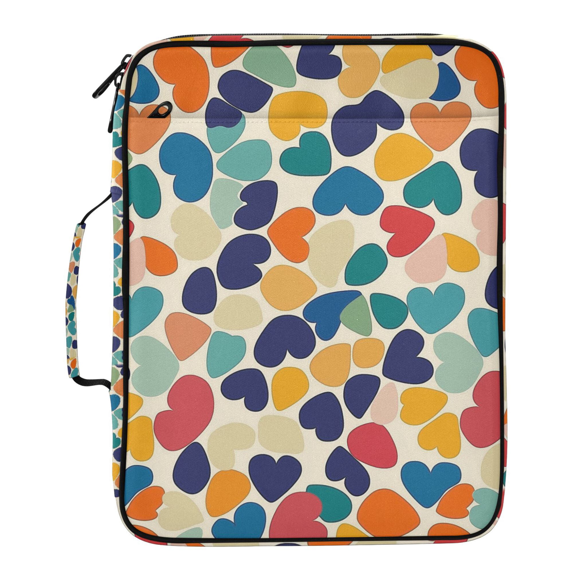 FORMRS Accordion File Folder A4 Size 7-Pocket Expanding Document Organizer Bag with 3 Ring Binder, Colorful Clover Pattern