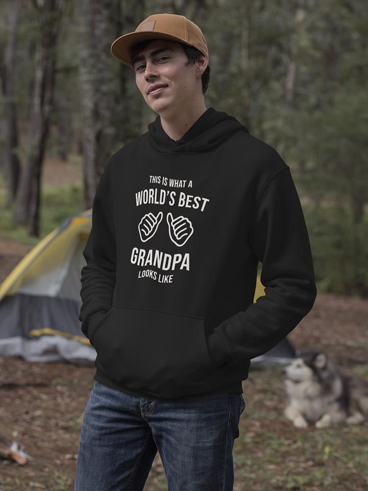 Smartprints Best Grandpa in The World Slogan Hoodie Men -GoatDeals Designs Medium, Men's, Black