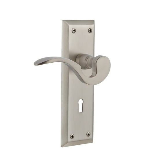 Nostalgic Warehouse Nykman_Sd_Kh_Rh Manor Non-Turning One-Sided Door Lever - Nickel