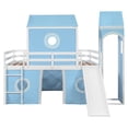 thumbnail image 5 of Full Size Loft Bed with Slide Pink Tent and Tower - Blue, 5 of 9