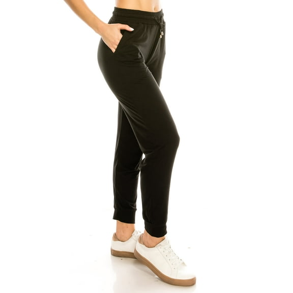 ALWAYS Women's Jogger Pants Buttery Soft Sweatpants with Pockets Black US S (Tag S/M)