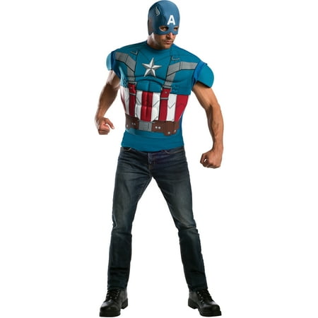 Retro Captain America Muscle Adult Halloween