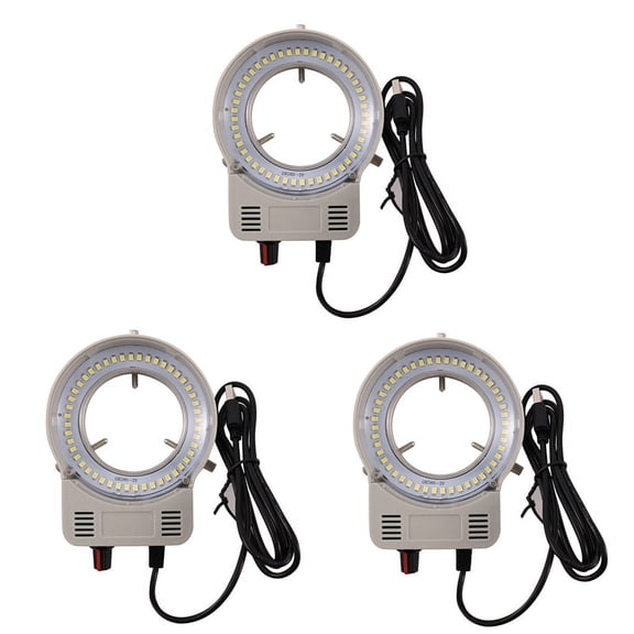 3X 48 LED Industrial Microscope Camera Light Source Ring Lamp Light Illuminator Lamp Adjustable Brightness USB Interface