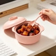 thumbnail image 6 of Iuhan Microwave Safe Soup Bowl With Lid And Spoon, Double Handle Bowl For Kitchen Dining, Wheat Straw Bowl For Home Daily Use, 6 of 6