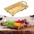 thumbnail image 4 of Bandeja para exhibir aperitivos, ensaladas, frutas, pasteles, té, joyas, postres Oro 30x18cm, 4 of 8