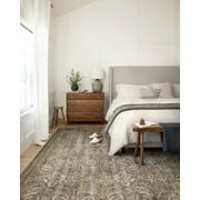 Loloi II Layla LAY-13 Printed Antique / Moss Oriental Area Rug 2'-6 x 12'-0