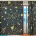 thumbnail image 2 of Coolnut 2 PCS Halloween Green Spider Web Sheer Gauze Door Curtains, Window Curtains Drapes for Living Room Kids Bedroom Window Treatment Decor 84"x55", 2 of 4