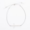 thumbnail image 3 of Howard's Alcea Double Row Bolo Inspirational Dainty Cross Silver Bracelet for Women, 3 of 3