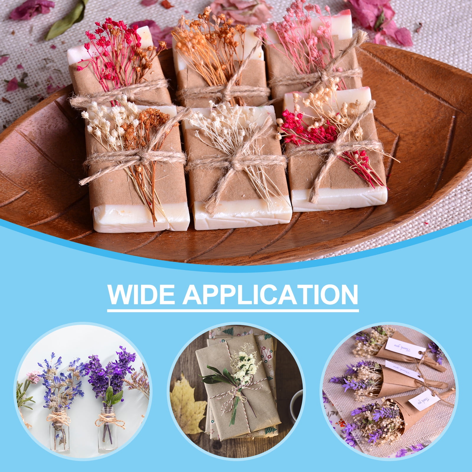Uxcell 10 Pcs Mini Pampas Grass Dried Flower Bouquet Baby's Breath Boho Gift Light Pink