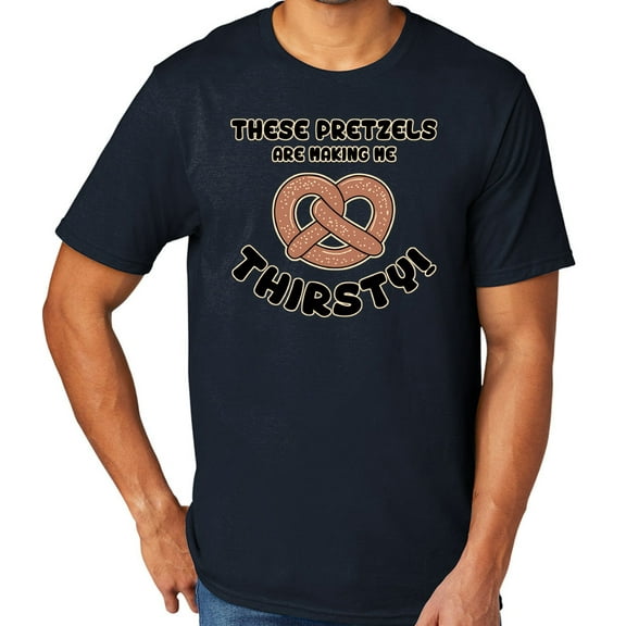 These Pretzels are Making Me Thirsty Men's TriBlend Tee Shirt, Small Deep Navy Blue
