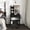 Black, variant on Resenkos 3-Gear Dimmable LED Lighted Compact Vanity Set, 3 Drawers Open Shelf with Hair Dryer Rack and Matching Stool for Dressing Room, White