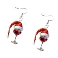 thumbnail image 4 of Pendientes de Navidad,Pendientes navideños de cristal rojo Joyas elegantes,Joyas creativas de moda para Halloween como regalo para mujer,Pendientes colgantes con gorro de Papá Noel,dijes, 4 of 10