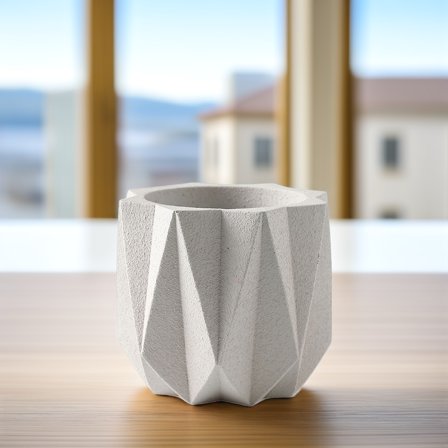 Soimiss 1Pc Stylish White Ceramic Flowerpot with Drainage Hole Decorative Planter for Balcony and Home