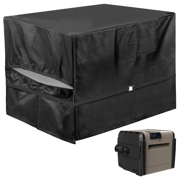 PAMASE Thick Fleece Pool Heater Cover - 41.3" Lx35.4 Wx31.5 H Insulation Heavy Duty Pool Heat Pump Antifreeze Shade Compatible with Hayward, Winter Rainproof S