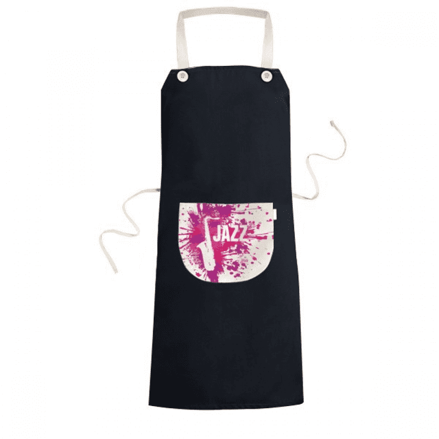 Sax Jazz Music Culture Pattern Apron Bib Sarong Cooking Baking Kitchen Pocket Pinafore