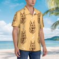thumbnail image 5 of Daiia German Shepherd Dog Hawaiian Shirt for Men Gentle Cotton Regular Short Sleeve Casual-Large, 5 of 9