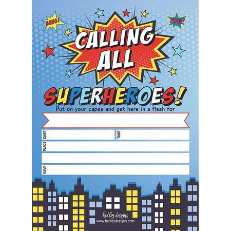 25 Superhero Kids Party Invitation