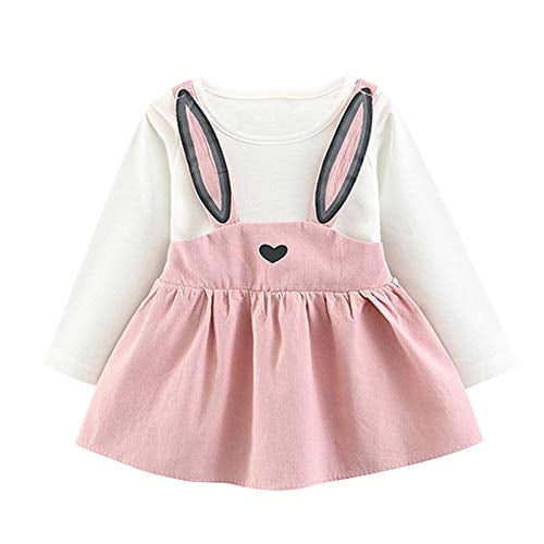Toddler Kids Baby Girl Easter Outfit Long Sleeve Rabbit Style Dress Summer Clothes Pink 18 24 Months Walmart