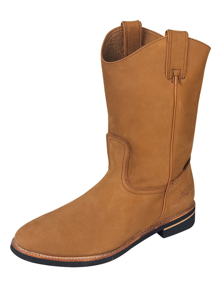 Men's Cowboy or Work Boots Leather Suede Round Toe, Botas de Trabajo or ...