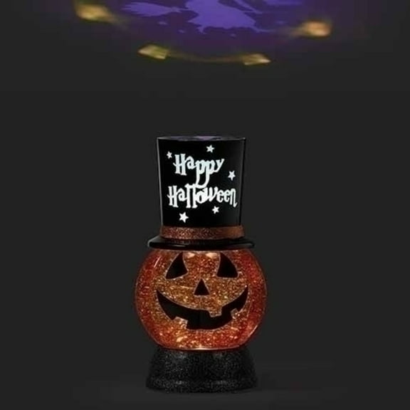 Roman 9.5" Black and Red LED Swirl Jack-O-Lantern Halloween Tabletop Decor