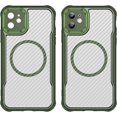 thumbnail image 3 of Case for iPhone 11,Full-Body Rugged Carbon Fibre Protective Clear Back Hybrid Magnetic with Wireless Charge Shockproof Protector Phone Case for iPhone 11,6.1 inch 2019 (Green), 3 of 18