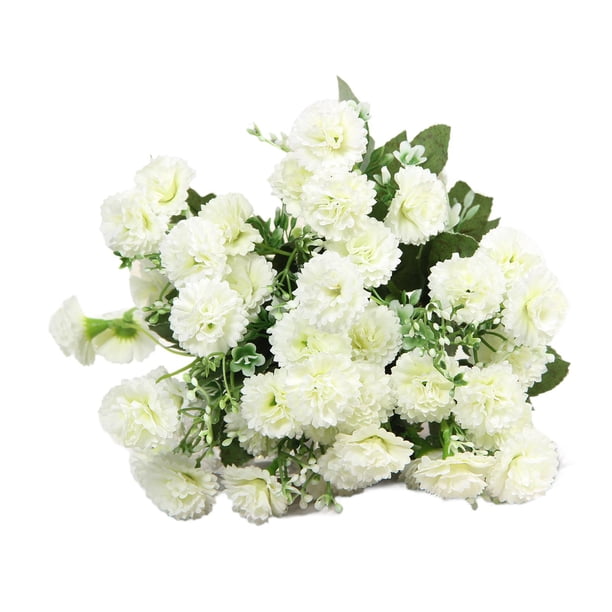 Elegante ramo de hortensias artificiales para interiores y exteriores, hogar y cocina. Blanco