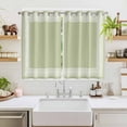 thumbnail image 2 of Sage Green Greek Key Kitchen Curtains 72 Inch Length, Geometric Greece Ancient Farmhouse Geo Grommet Top Bedroom Living Room Curtains, Light Filtering Cafe Curtain Drapes 2 Panels Set 104''x72'', 2 of 9