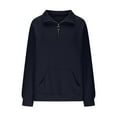 thumbnail image 3 of Long Sleeve Tops for Women Casual Long Sleeve Button Henley Neck Pullover Sweatshirt Fall Fashion Outfits Navy XL, 3 of 6
