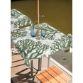thumbnail image 2 of Outdoor Tablecloth with Umbrella Hole for Patio/Picnic/Party/Camping, Dark Green Coral Waterproof Table Cloth Square Cover Washable, Coastal Summer Ocean Nautical Sea (60"x 60"), 2 of 9