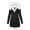 Black, variant on Women Winter Cotton Coat Plus Size Faux Fur Hood Fleece-lined Zip-up Press Button Closure Jacket Windproof Mid Length Slim Fit Outerwear