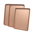 thumbnail image 4 of casaWare 3pc Ultimate Commercial Weight Cookie Sheet Set, Two 15 x 10-Inch Pans, One 13 x 9-Inch-Inch Pan (Rose Gold Granite), 4 of 4