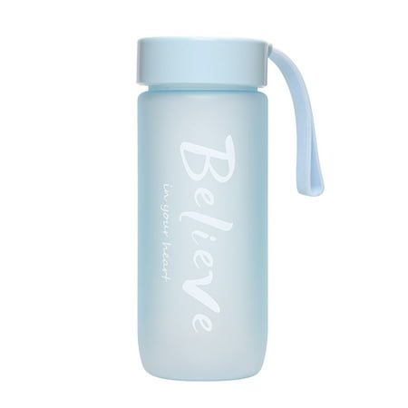 

Uutvmp 600ml Plastic Cup Frosted Mug Large Capacity Fresh Student Portable Cups Durable Plastic No Straw with Lanyard Gym Water Bottles for Outdoor