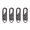 Black, variant on 4-Pack Silver Detachable Zipper Pull Replacement, Tool-Free Clip-On Universal Metal Zipper Tab Repair Kit for Suitcases, Hoodies, Tents