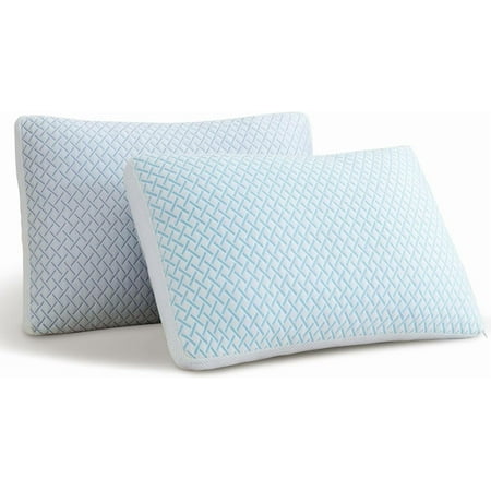 MUERE Shredded Memory Foam Cooling Soft Pillows Queen Size Set of 2, Adjustable Hypoallergenic Hotel Quality Pillow for Back, Side and Stomach Sleeper, Bamboo Viscose Cover, Oeko-TEX Certified