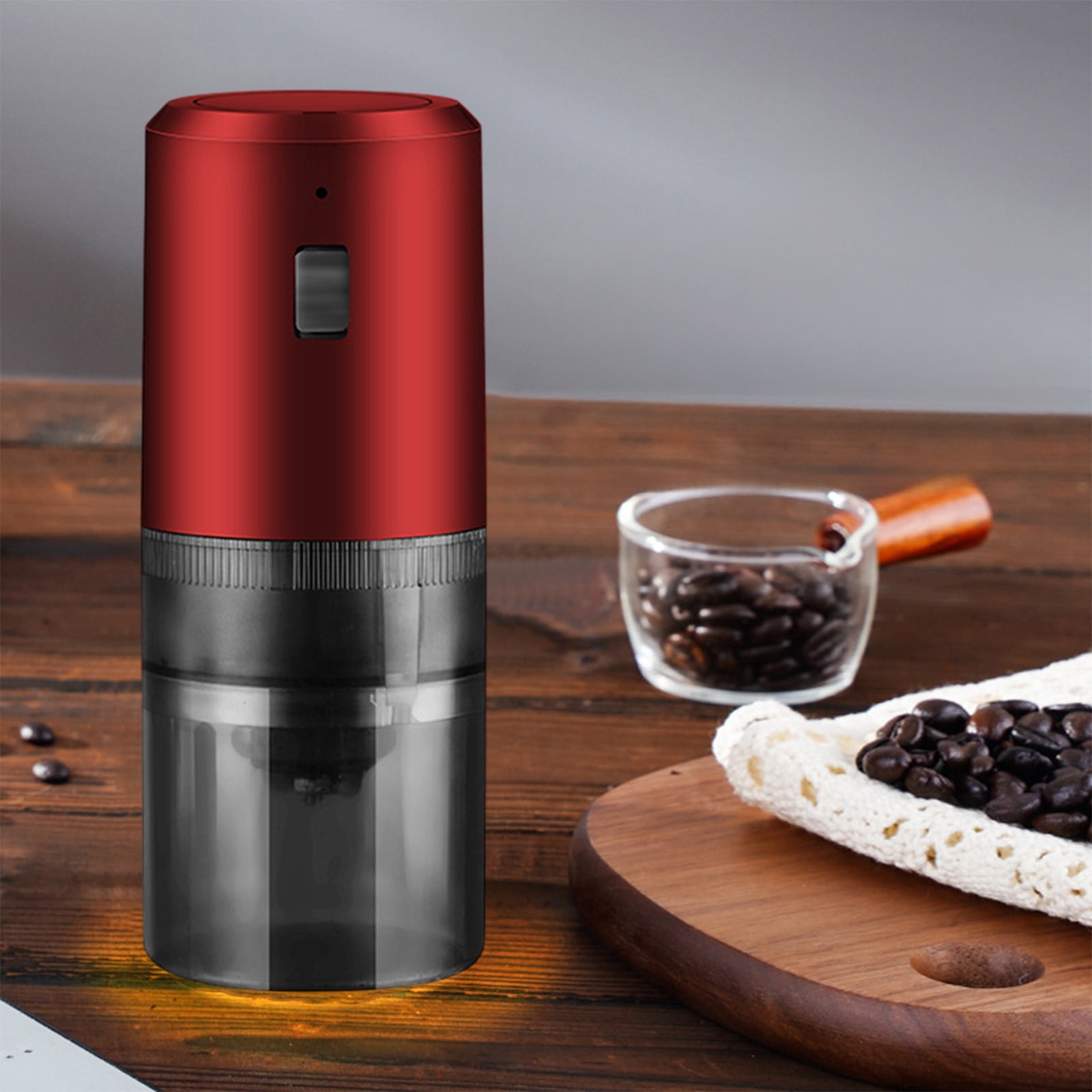 Portable Coffee Grinder with Adjustable Coarse and Fine Settings, USB-C Rechargeable, One-Touch Operation, Detachable for Cleaning, Includes Ceramic Burr