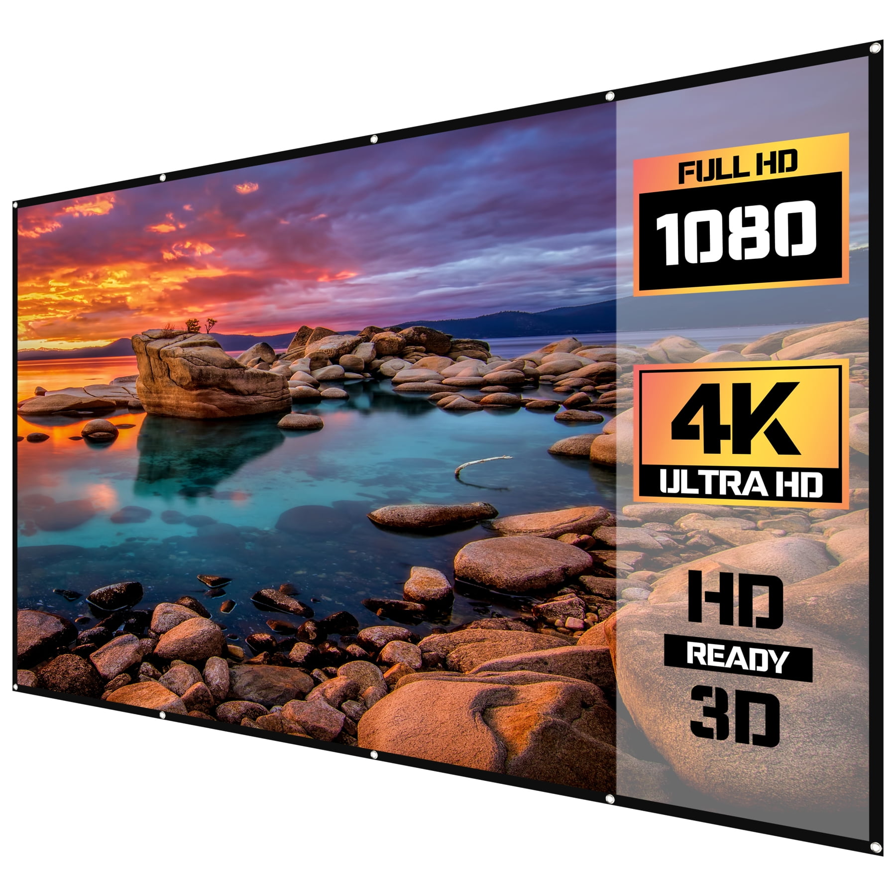 onn 120 in 16:9 Portable Indoor/Outdoor Wall-Mounted Theater Projection Screen