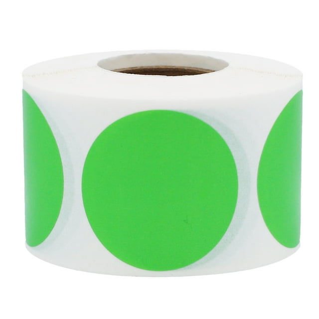 Autocollants Ronds Vert Clair / 1.5 Pouces Pouces Rond / Lot de 500