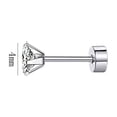 thumbnail image 2 of CILENON Women Stainless Steel Ear Stud Square Ear Stud Screw Ball Round Cake Zircon Ear Stud (B,One Size), 2 of 4