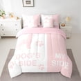 thumbnail image 2 of Homewish Pet Dog Lovers 7-Piece Twin Bedding Sets,Cartoon Puppy Dogs Bedding Comforter Set,White Pink Sheet Sets Fot Girl Boys,Microfiber Bedroom Decor Reversible, 2 of 8