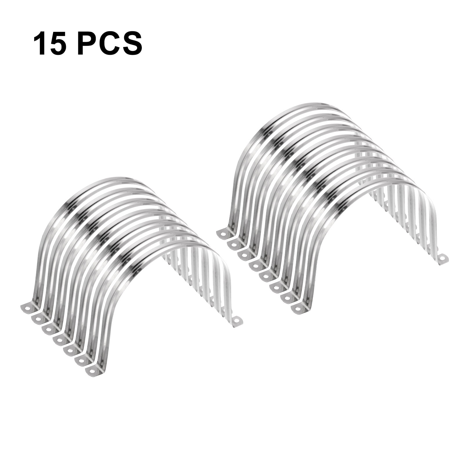 Uxcell 15pcs 5 7/8-Inch 150mm Conduit Clamps M150 U Tube Pipe Clamp Stainless Steel Rigid Pipe Strap Bracket