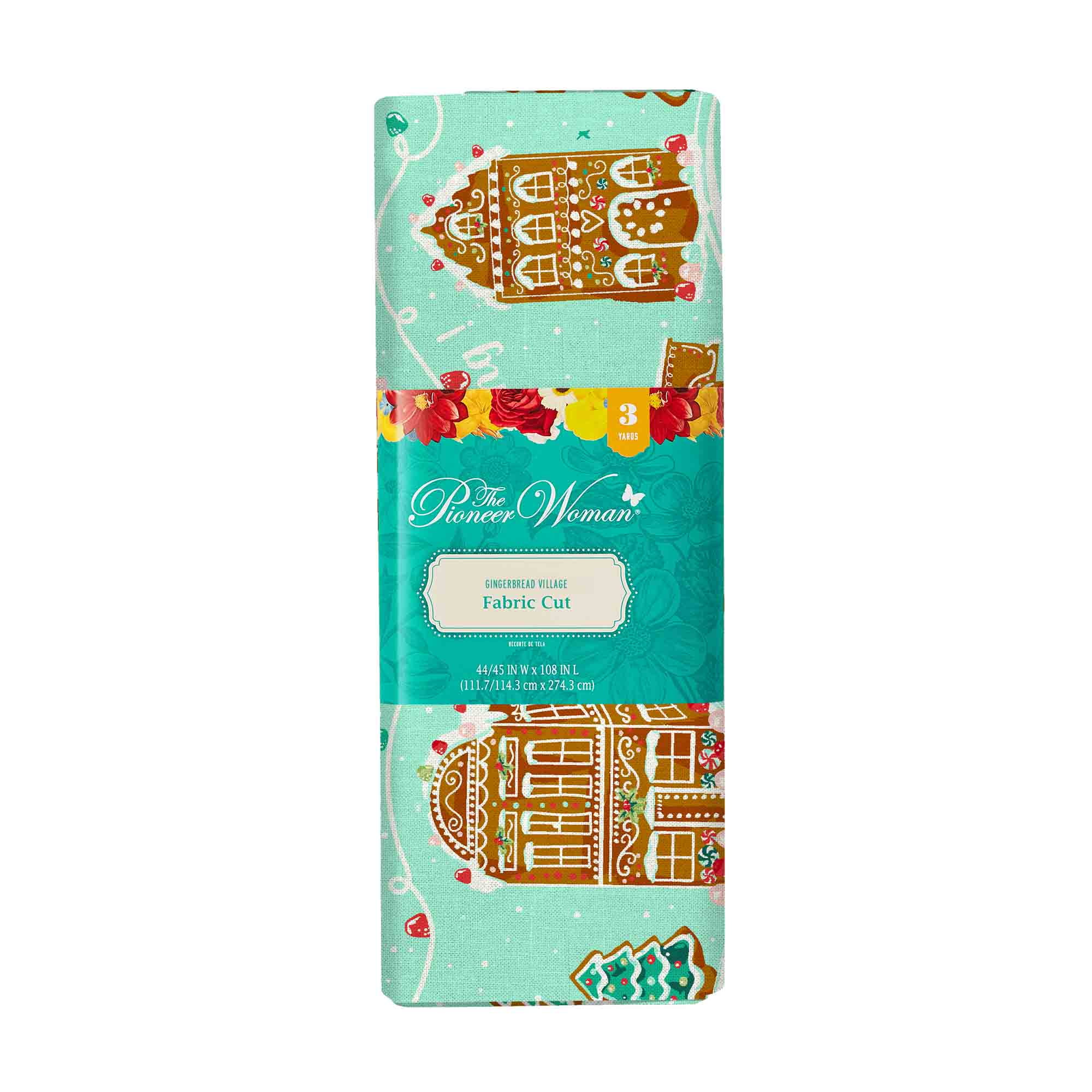 The Pioneer Woman 44' x 3 yd Cotton Gingerbread Village Precut Sewing & Craft Fabric