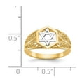 thumbnail image 4 of 14K Two-Tone Gold Ring Band Themed Polished Star of David, Size 5, 4 of 5